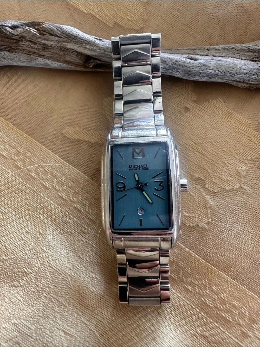 Michael Kors Silver Bracelet Watch with Blue Dial